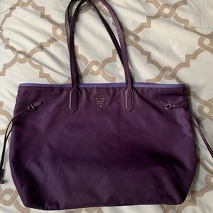 Prada Tessuto Nylon w Leather Straps Purple Tote